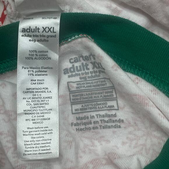 Carter’s Adult Unisex Christmas Pajama Set – Sz XXL – Red/White Snowflake Print - Picture 2 of 9